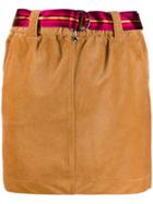 Patrizia Pepe Corduroy Belted Skirt - Brown