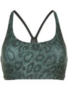 Nimble Activewear Cropped Leopard Top - Green