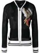 Philipp Plein - Hooded Mesh Jacket - Women - Cotton/acrylic/nylon/polyester - S, Black, Cotton/acrylic/nylon/polyester