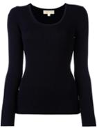 Michael Michael Kors Round Neck Jumper, Women's, Size: Large, Blue, Viscose/nylon