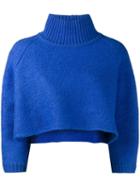 Vika Gazinskaya Cropped Jumper, Women's, Size: 40, Blue, Wool