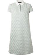Rochas Embroidered Shift Dress, Women's, Size: 44, Blue, Polyester/polyamide/spandex/elastane