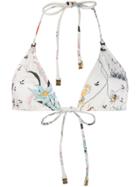 Tory Burch Floral Bikini Top - White