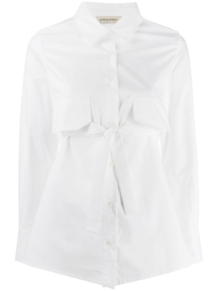 Gentry Portofino Bow Embellished Shirt - White