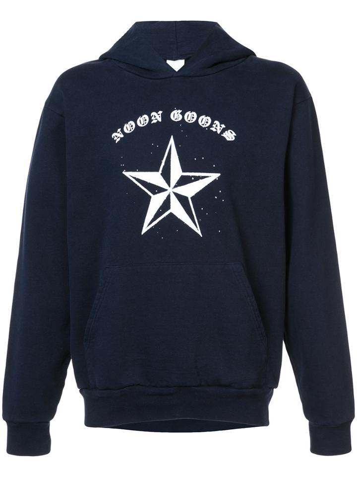 Noon Goons Logo And Star Print Hoodie - Blue