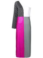Saks Potts Multicoloured One Shoulder Dress - Grey