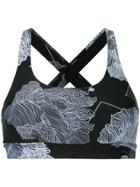 The Upside Flower Print Sports Bra - Black