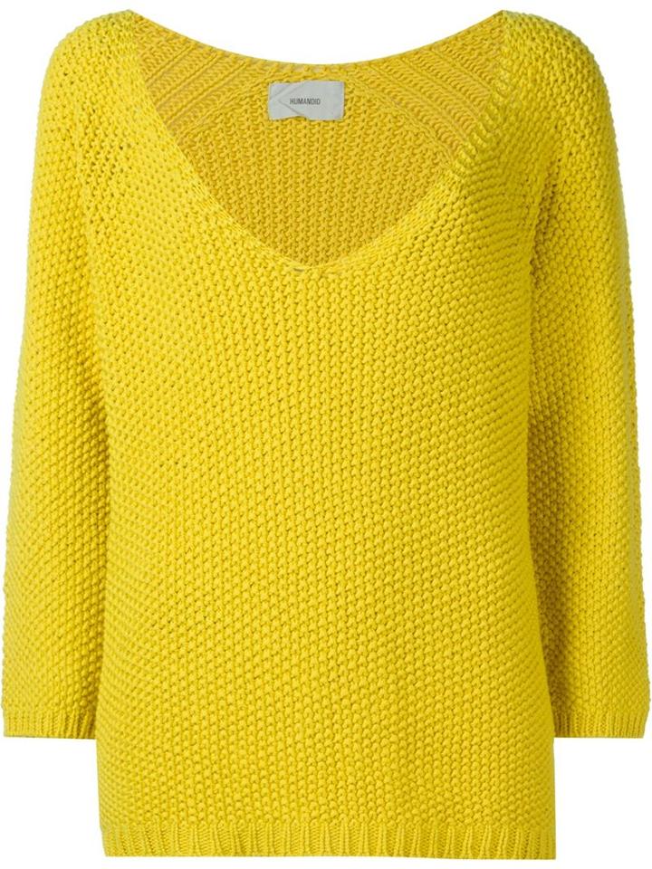 Humanoid 'wig' V-neck Jumper