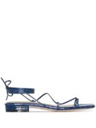 Studio Amelia Crocodile-effect Strappy Sandals - Blue