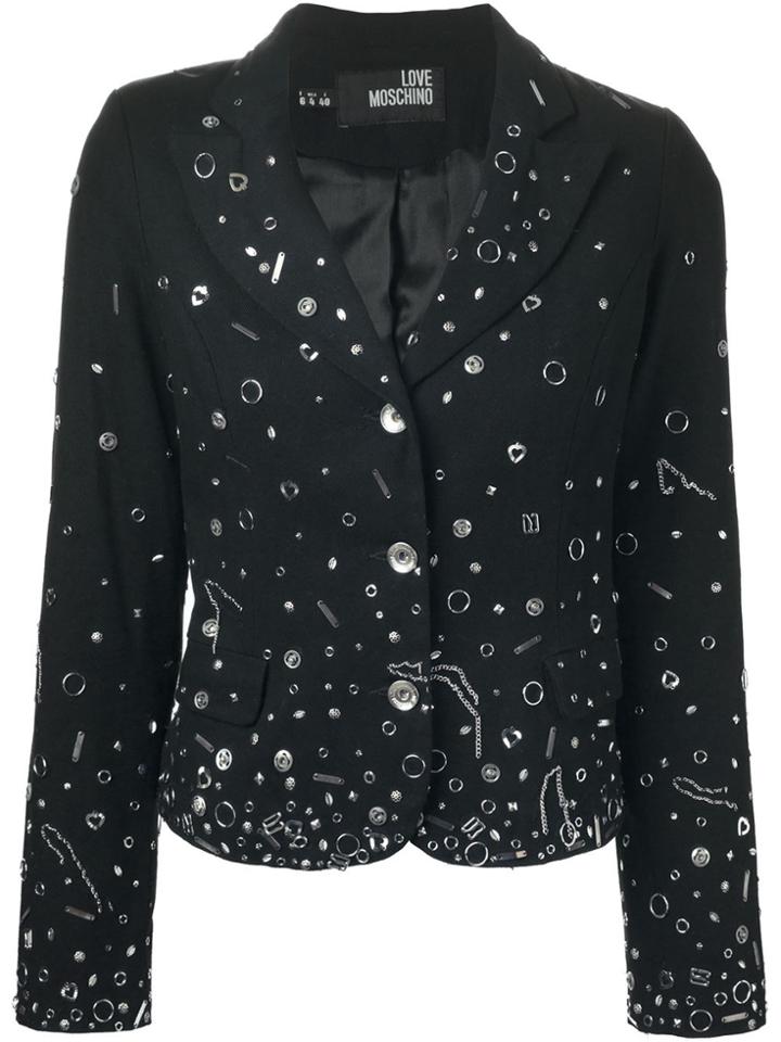 Moschino Vintage Embellished Blazer - Black