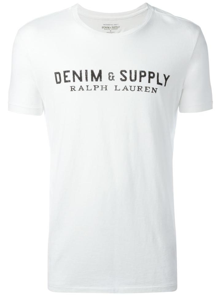 Ralph Lauren Logo Print T-shirt, Men's, Size: Medium, White, Cotton