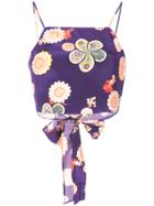 Racil Bekku Printed Wrap Crop Top - Pink & Purple