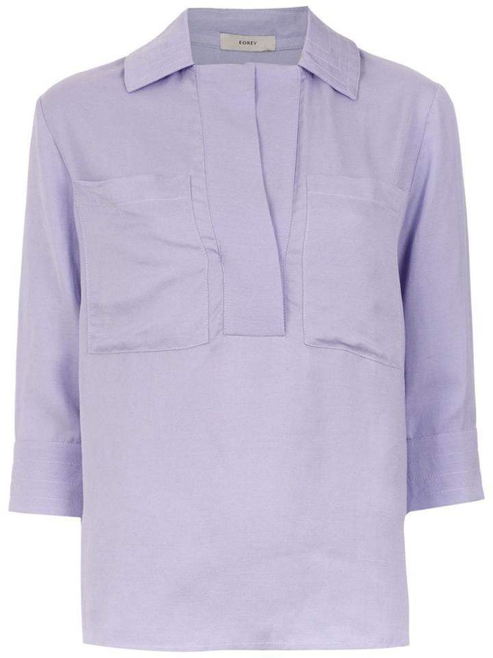Egrey Panelled Blouse - Purple