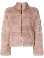 Cara Mila Taylor Rex Fur Jacket - Nude & Neutrals