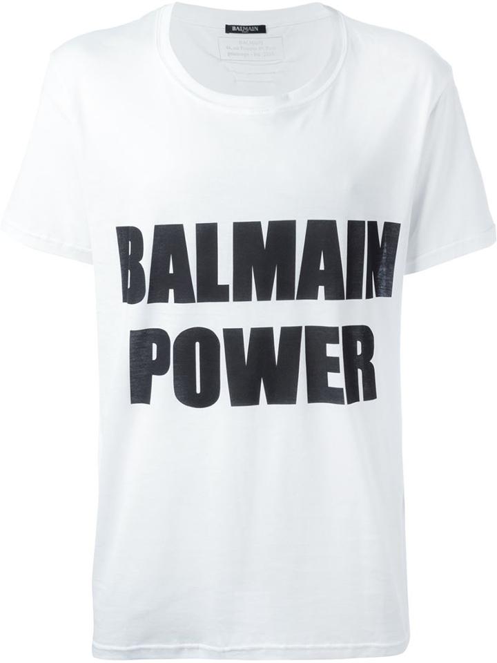 Balmain Balmain Power T-shirt, Men's, Size: Large, White, Cotton