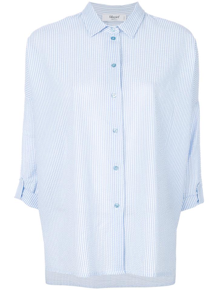 Blugirl Cropped Sleeved Shirt - Blue