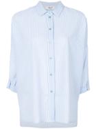 Blugirl Cropped Sleeved Shirt - Blue