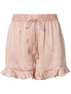 Zimmermann - Ruffled Trim Shorts - Women - Silk/polyester - 1, Nude/neutrals, Silk/polyester