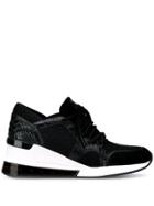 Michael Michael Kors Snakeskin Heeled Sneakers - Black