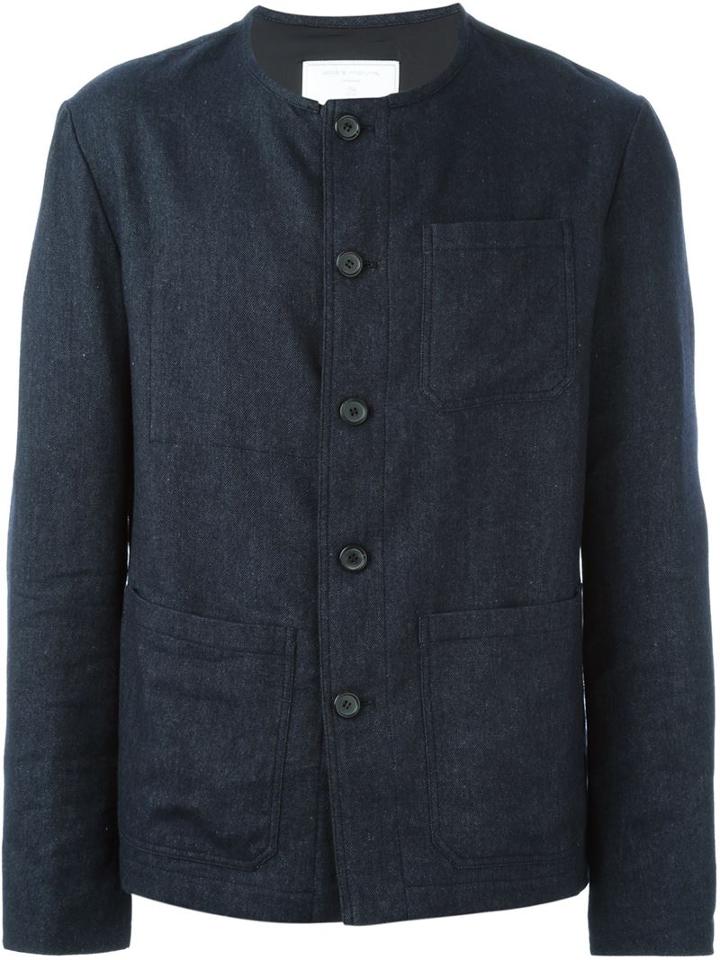 Société Anonyme Crew Neck Jacket, Men's, Size: Small, Blue, Wool