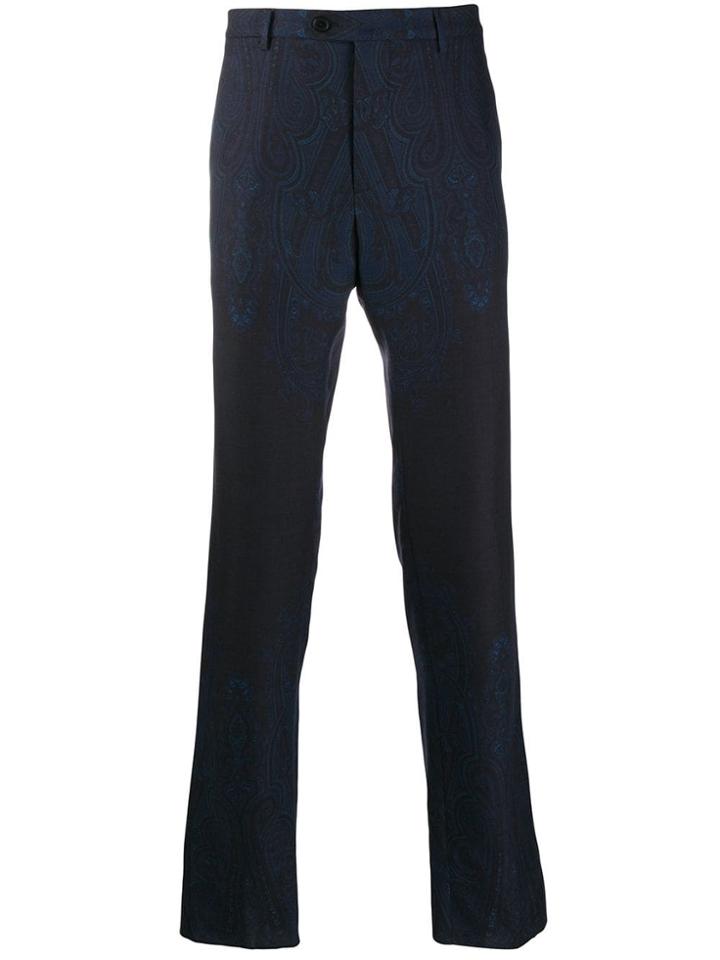 Etro Paisley-print Trousers - Blue