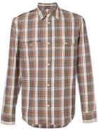 Maison Margiela Distressed Plaid Shirt - Brown