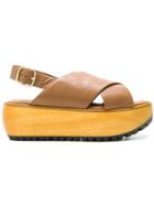 Marni Fussbett Flatform Sandals - Brown