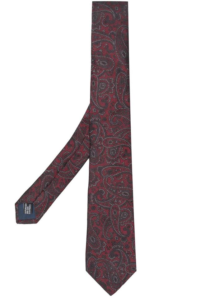 Lanvin Pointed Paisley Tie - Red