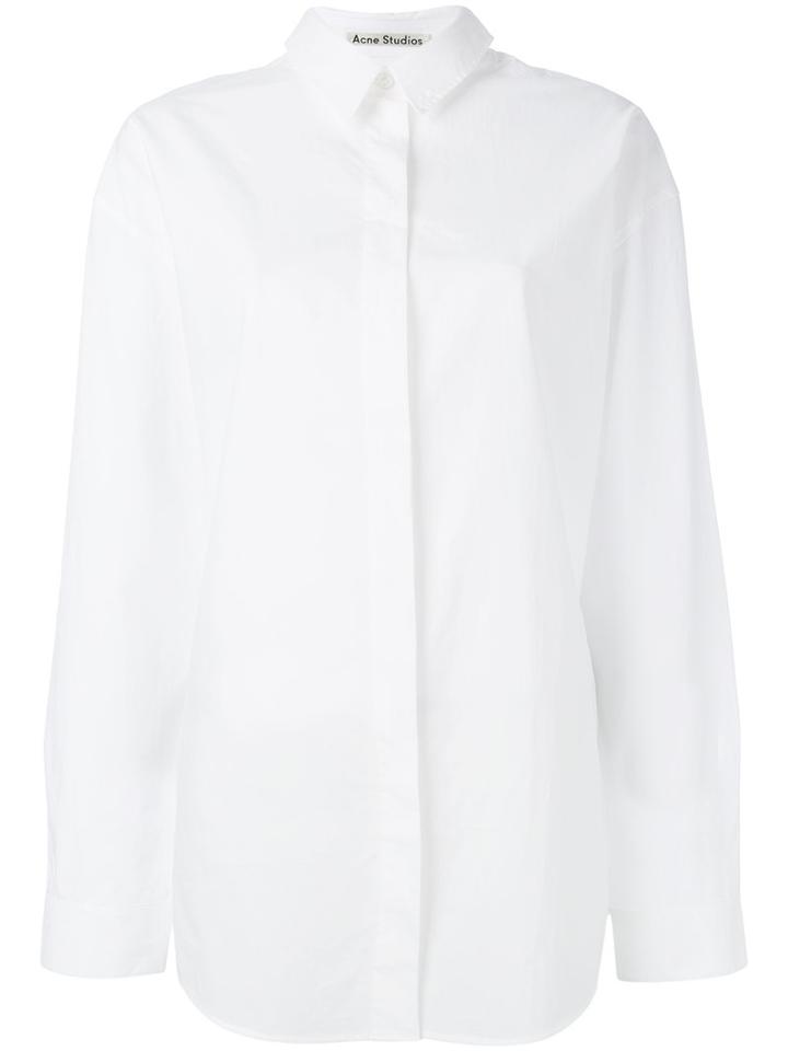 Acne Studios Concealed Fastening Shirt, Women's, Size: 36, White, Cotton