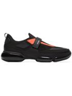 Prada Black And Orange Cloudbust Leather Sneakers
