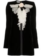 Philosophy Di Lorenzo Serafini Lace Bib Velvet Mini Dress - Black