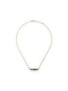 Foundrae Navy Blue And Yellow Gold Dream Adjustable Sequence Necklace