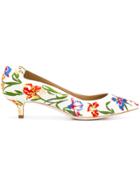 Tory Burch Iris Embroidered Pumps - Nude & Neutrals
