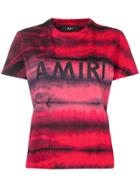 Amiri Tie-dye Logo T-shirt - Red
