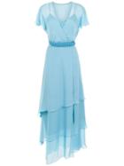 Tufi Duek Long Silk Dress - Blue