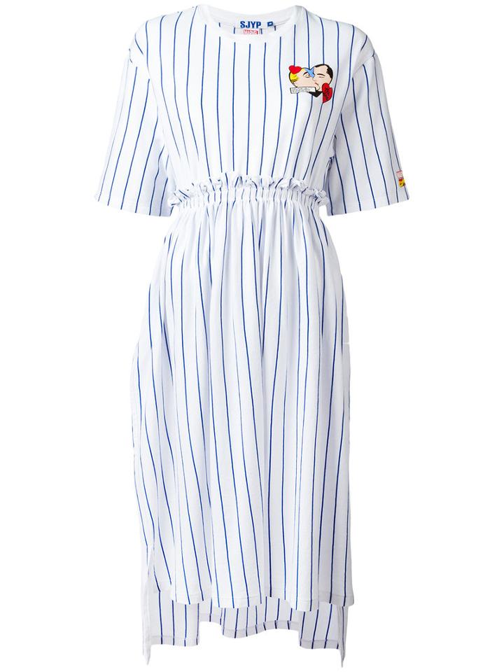 Steve J & Yoni P - Marvel Striped Dress - Women - Cotton - L, Women's, White, Cotton