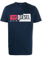Diesel Dual Logo Print T-shirt - Blue