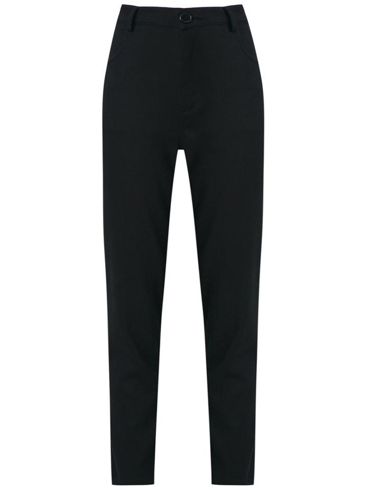 Uma Raquel Davidowicz - Straight Trousers - Women - Cotton/spandex/elastane/polyimide - 46, Black, Cotton/spandex/elastane/polyimide