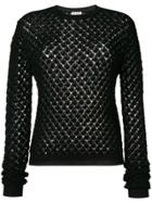 Saint Laurent Glittery Crochet Jumper - Black