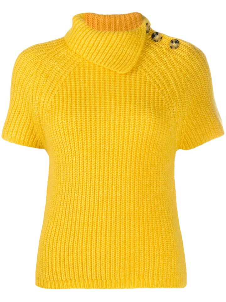Ermanno Ermanno Button-neck Top - 413 Giallo