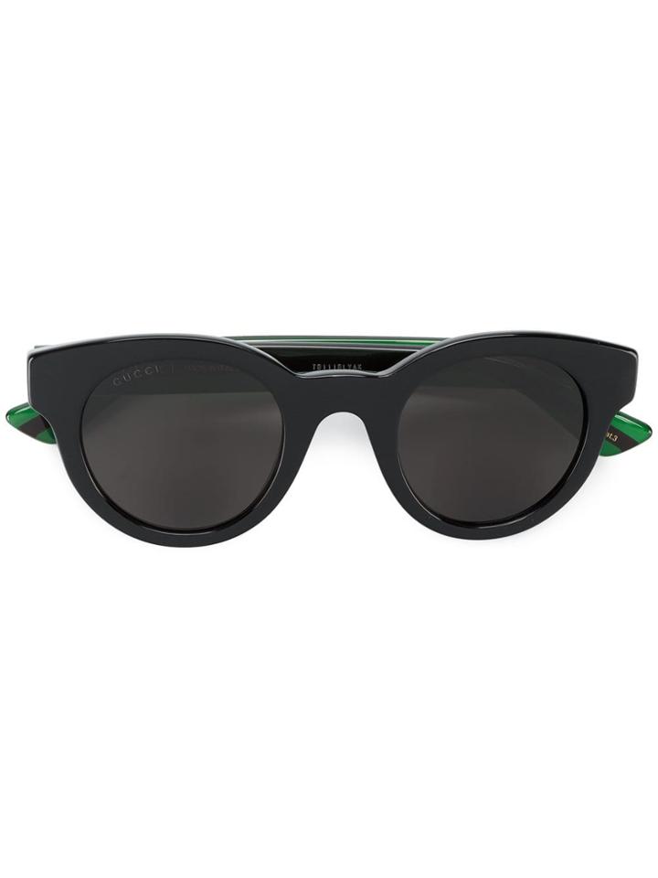 Gucci Eyewear Green And Black Round Sunglasses