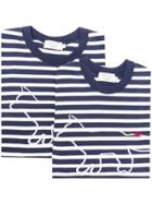 Maison Kitsuné Horizontal Stripe T-shirt - Blue