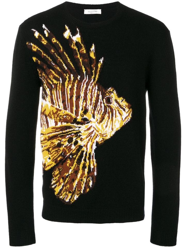 Valentino Intarsia Knit Jumper - Black