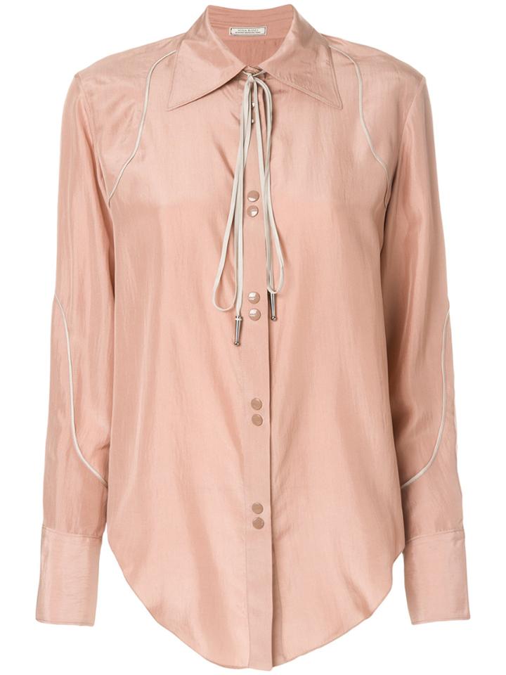 Nina Ricci Curved Hem Shirt - Pink & Purple