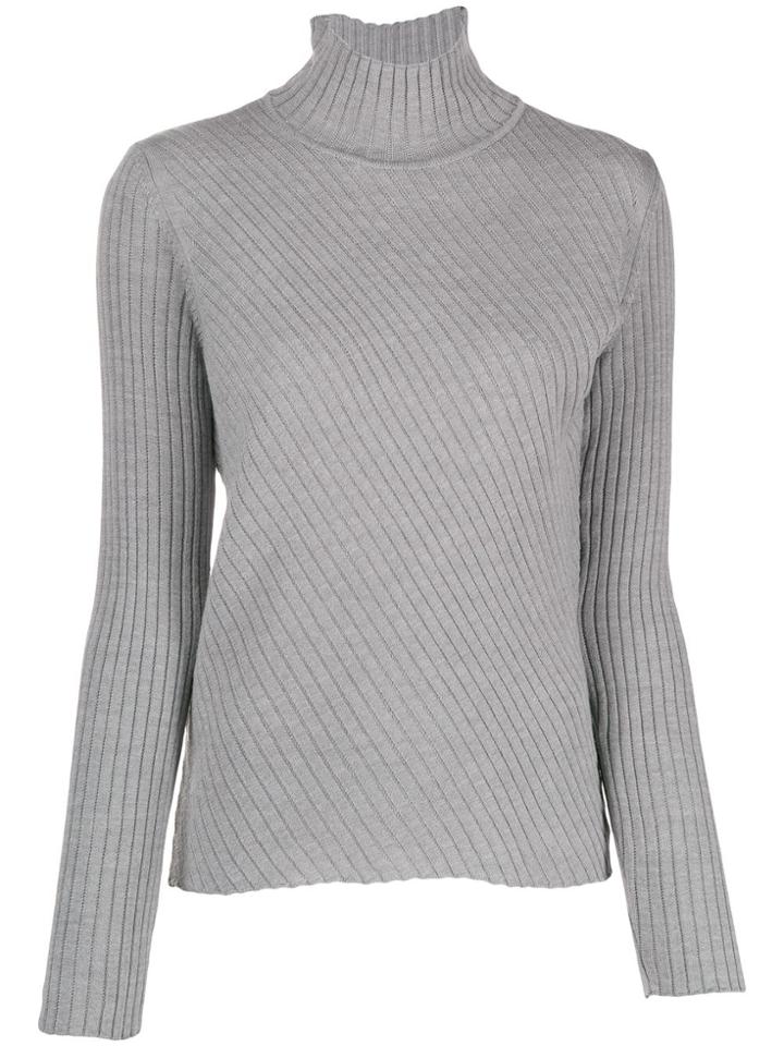 Pinko Ribbed Turtleneck Jumper - Grey
