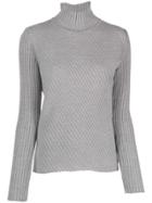 Pinko Ribbed Turtleneck Jumper - Grey