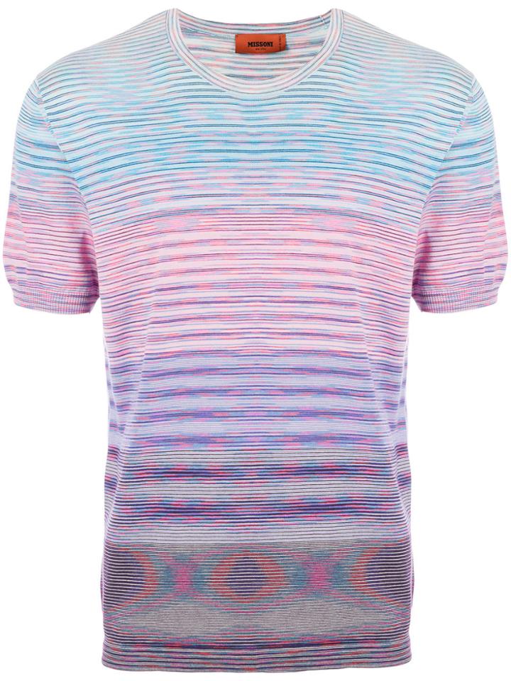 Missoni Color Block Striped T-shirt - Pink & Purple