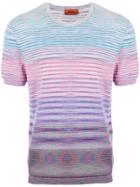 Missoni Color Block Striped T-shirt - Pink & Purple