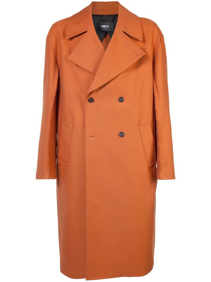 Yang Li Oversized Double Breasted Coat - Yellow & Orange