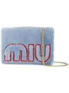 Miu Miu My Miu Shearling Shoulder Bag - Blue